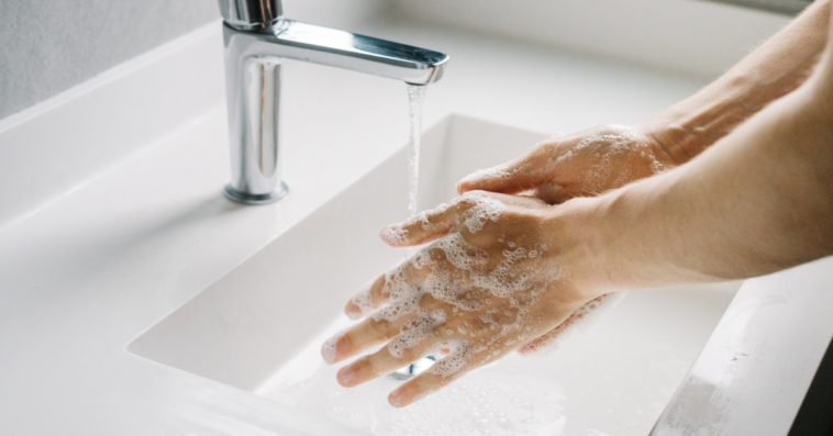 Person washing their hands