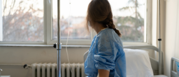 Woman in hospital
