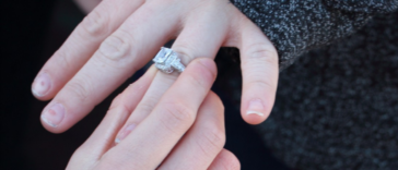 putting engagement ring on finger