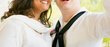 woman with man in U.S. Navy uniform