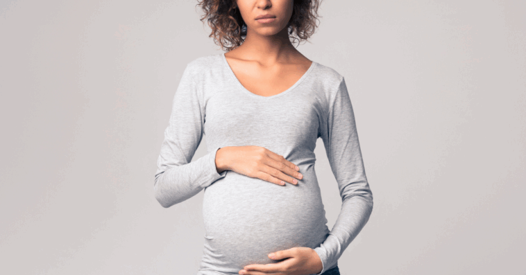 Upset pregnant woman