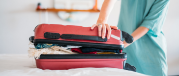 Woman packing for a trip