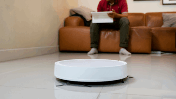 Man with roomba
