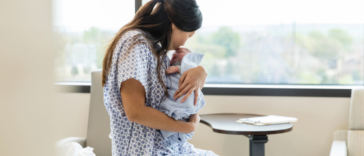 Woman holding baby