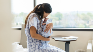 Woman holding baby