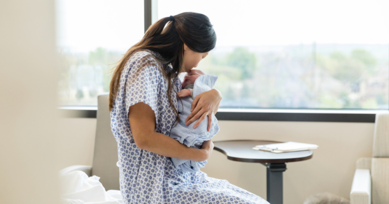 Woman holding baby