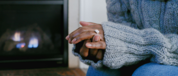 woman with engagement ring