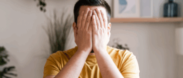 Embarrassed guy