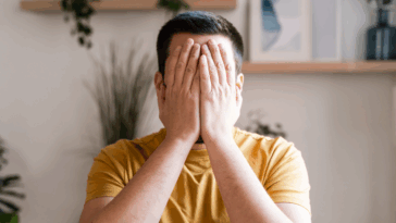 Embarrassed guy