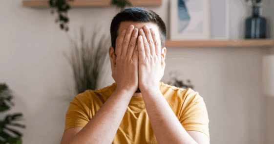 Embarrassed guy
