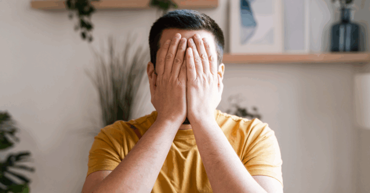 Embarrassed guy