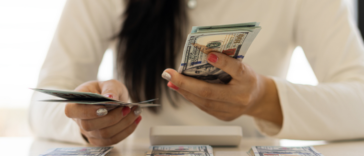 woman counting money
