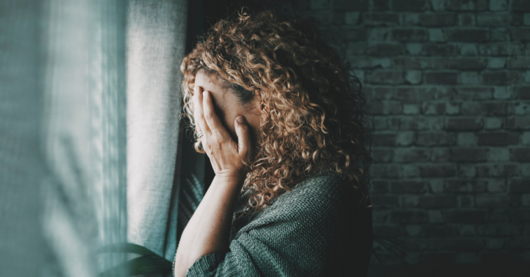 Grieving woman