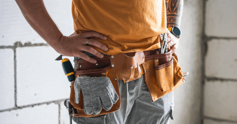 man wearing tool belt