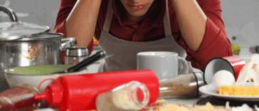 Frustrated guy trying to clean