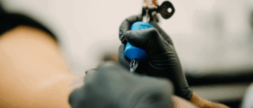 A man getting a tattoo.