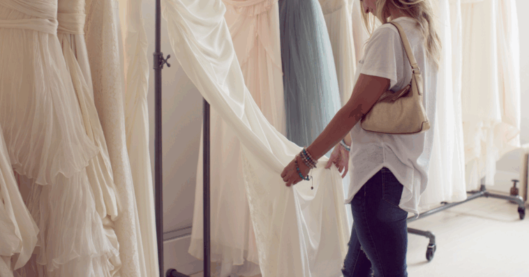 woman shopping for a wedding dress