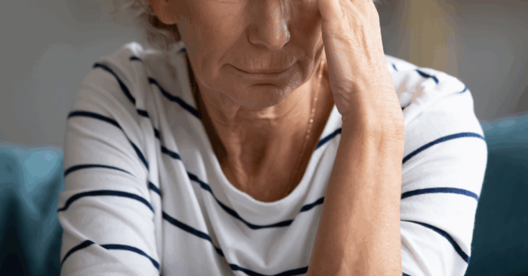 Upset older woman