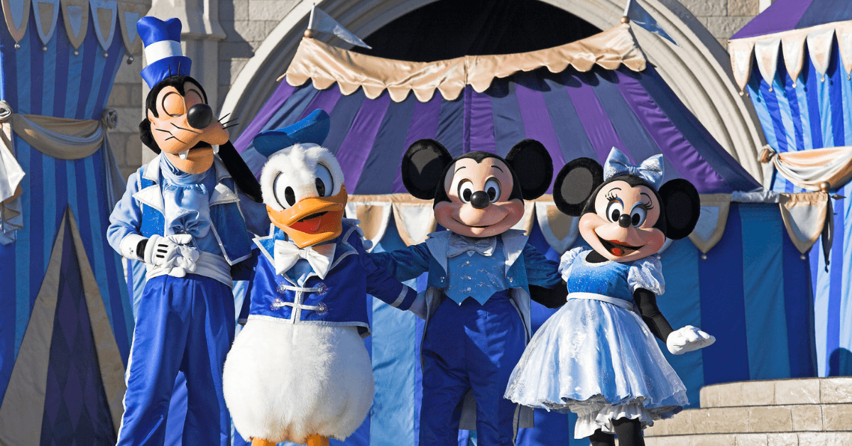 Goofy, Donald Duck, Mickey Mouse and Minnie Mouse.