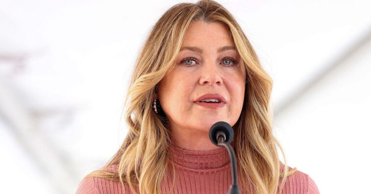 US actress Ellen Pompeo speaks during a ceremony honoring her with a star on the Hollywood Walk of Fame