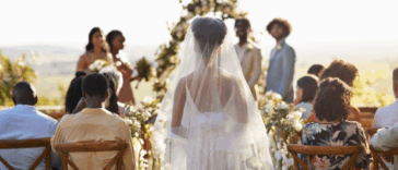 Bride walking down the aisle