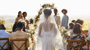 Bride walking down the aisle