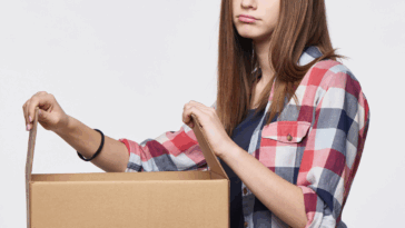 Teen packing boxes