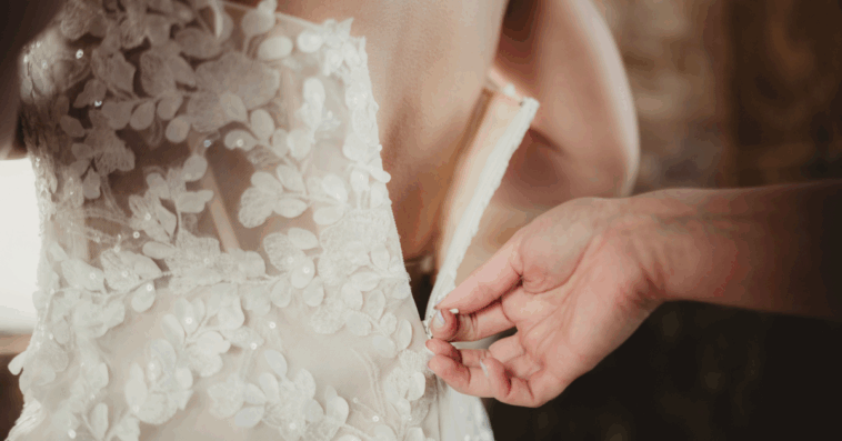 Woman wearing wedding dress