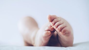 Close-up of baby feet.