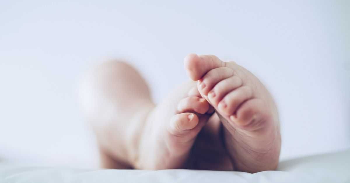 Close-up of baby feet.