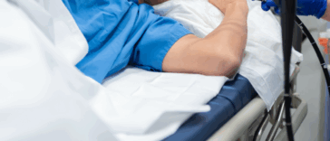 A man having a colonoscopy