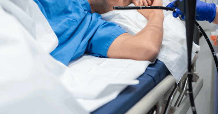 A man having a colonoscopy