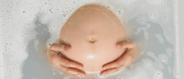 Pregnant woman in bathtub
