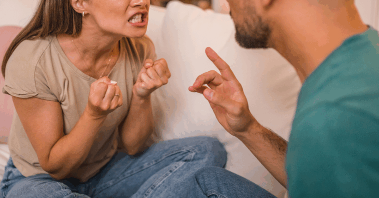 Woman calling a man out