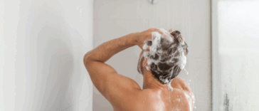 A man shampooing