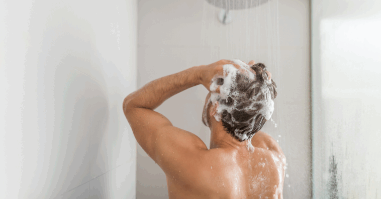 A man shampooing