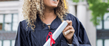 Woman graduatng