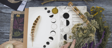 woman prepares Wiccan ritual