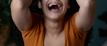 young woman yelling