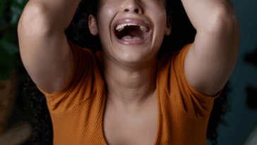 young woman yelling