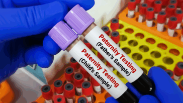 test tubes marked paternity test