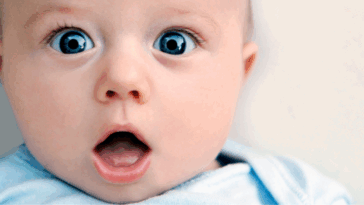 Confused-looking baby