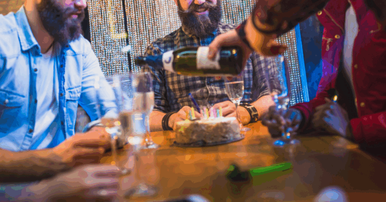 people celebrating birthday in restaurant