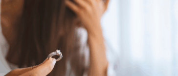 woman returning engagement ring