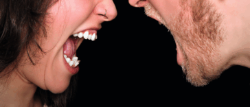 woman and man screaming at each other