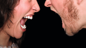 woman and man screaming at each other
