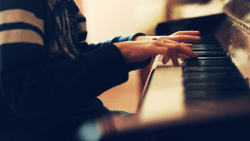 A person playing the piano.