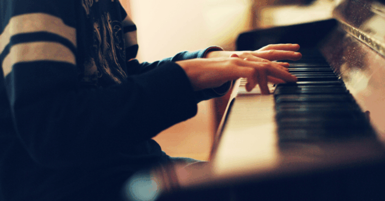 A person playing the piano.