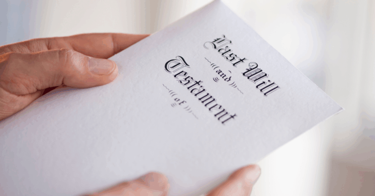 Person holding someone's final will and testament