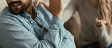 woman pleading with man